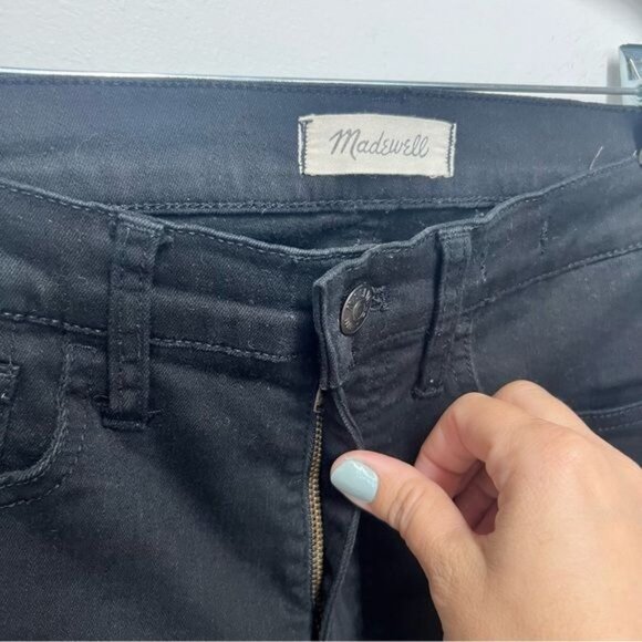 Madewell 9” High Rise Skinny Black Velvet Detail Jeans, Size 27 - Picture 6 of 7